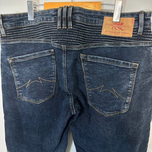 Parasuco Denim Cult Denim Men Moto TKY Dark 38 IN32 Jeans Ribbed Detailing - Picture 9 of 11